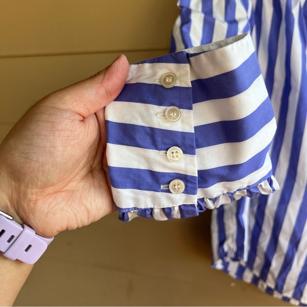 Thomas Mason X J.Crew Off-The-Shoulder Striped Top - Size 6 - Preppy Classic - Picture 4 of 8